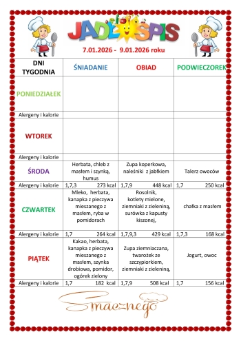 JADŁOSPIS — STYCZEŃ 2026 1