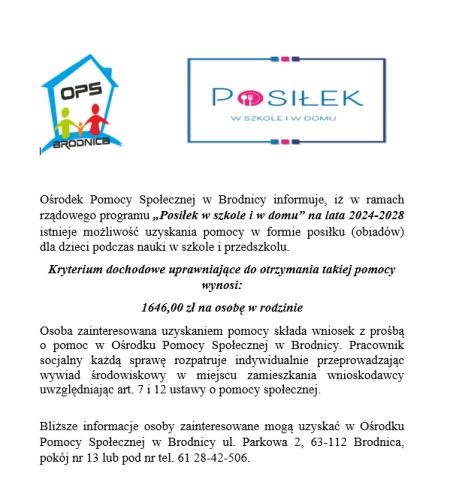 POSIŁEK W SZKOLE!
