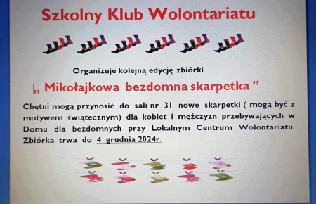 SKW ORGANIZUJE AKCJĘ ''BEZDOMNNA SKARPETA''!